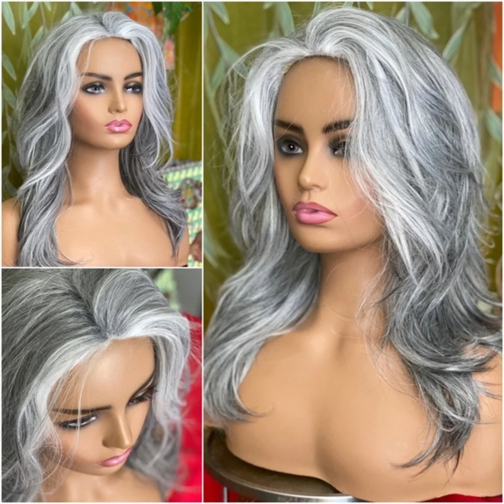 silver fox blowout volume wig